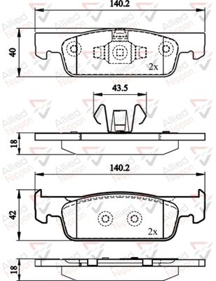 Колодки тормозные дисковые передние ALLIED NIPPON ADB02144