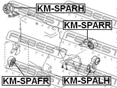 Подушка двигателя левая FEBEST KMSPALH