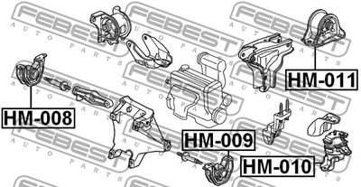 Подушка двигателя задняя FEBEST HM011