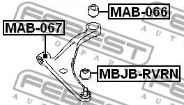 Сайлентблок рычага переднего задний FEBEST MAB066