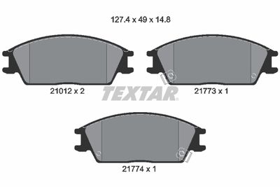 Колодки тормозные дисковые передние TEXTAR 2101202