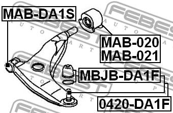 Сайлентблок рычага переднего FEBEST MABDA1S