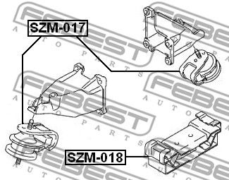 Подушка двигателя передняя гидравлическая FEBEST SZM017