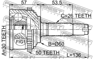 ШРУС наружный FEBEST 0310CF4A50
