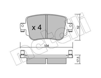 Колодки тормозные METELLI 2209800