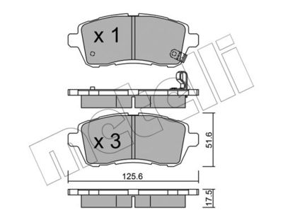 Комплект колодок для дискового тормоза METELLI 2207930