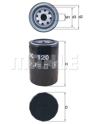 Фильтр масляный MAHLE OC120