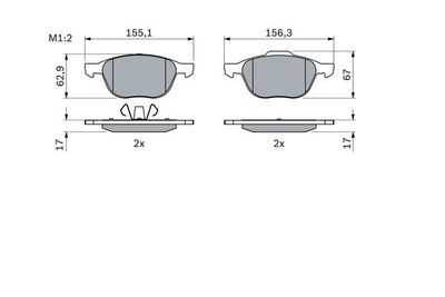 Колодки тормозные дисковые передние BOSCH 0986424794