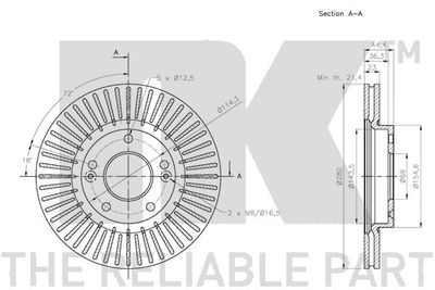 Диск тормозной передний NK 203445