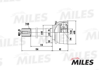 ШРУС наружный Miles GA20275