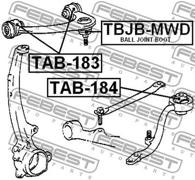 Сайлентблок нижнего переднего рычага FEBEST TAB184