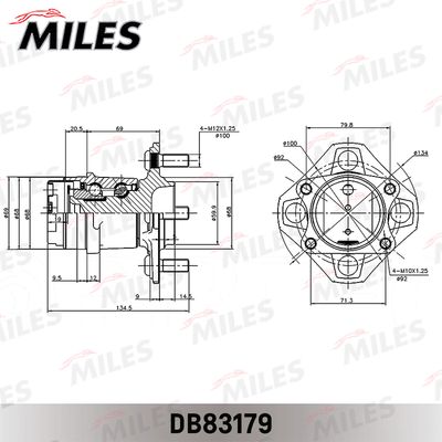 Ступица задняя с подшипником Miles DB83179