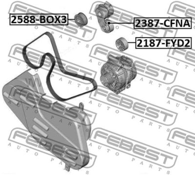 Ролик обводной FEBEST 2588BOX3