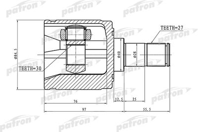 ШРУС внутренний левый PATRON PCV1340