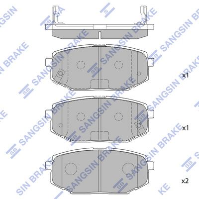 Колодки тормозные задние SANGSIN SP1185