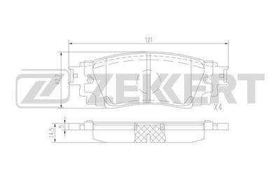 Колодки тормозные дисковые задние Zekkert BS1525
