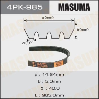 Ремень поликлиновой Masuma 4PK985