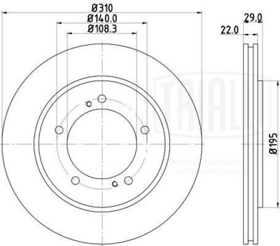 Диск тормозной передний TRIALLI DF240110