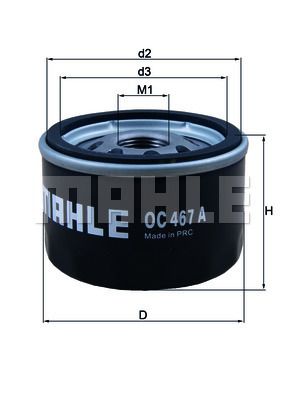 Фильтр масляный MAHLE OC467A