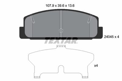 Колодки тормозные задние TEXTAR 2404501