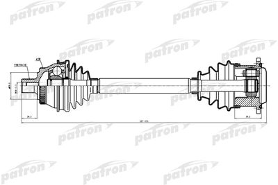 Полуось левая PATRON PDS0025