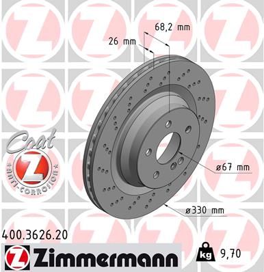 Диск тормозной ZIMMERMANN 400362620