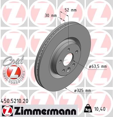 Диск тормозной ZIMMERMANN 450521020