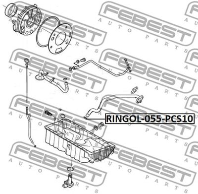 Кольцо уплотнительное масляной трубки турбины FEBEST RINGOL055PCS10