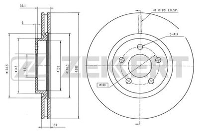 Диск тормозной передний Zekkert BS5491