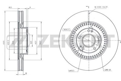 Диск тормозной передний Zekkert BS6298