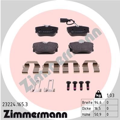 Колодки тормозные дисковые ZIMMERMANN 232241653
