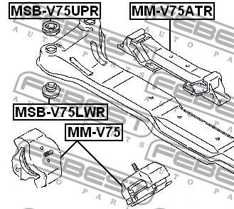 Подушка двигателя передняя FEBEST MMV75
