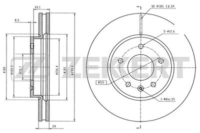 Диск тормозной передний Zekkert BS5268