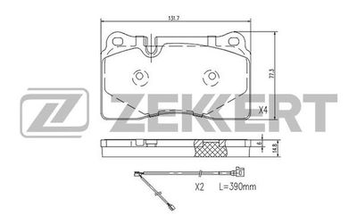 Колодки тормозные дисковые передние с датчиком Zekkert BS1255