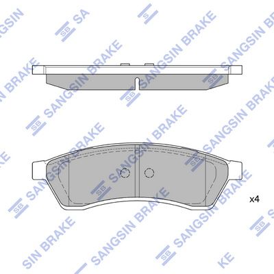 Колодки тормозные задние SANGSIN SP1119R