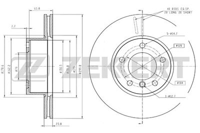 Диск тормозной передний Zekkert BS5258