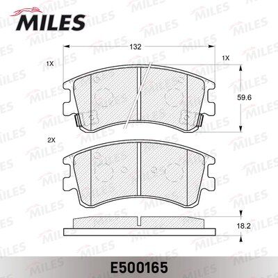 Колодки тормозные передние с индикатором износа Miles E500165