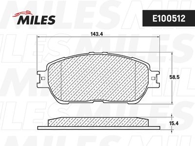 Колодки тормозные передние Miles E100512