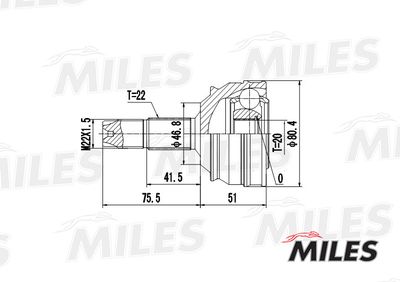 ШРУС наружный Miles GA20088