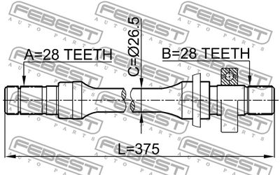 Полуось правая FEBEST 0512626GE