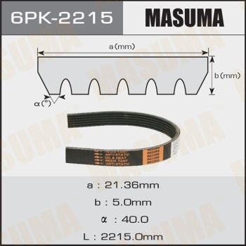 Ремень поликлиновой Masuma 6PK2215