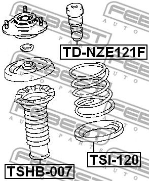 Отбойник амортизатора переднего FEBEST TDNZE121F