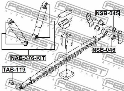 Сайлентблок амортизатора заднего FEBEST NAB376KIT