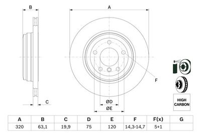 Диск тормозной задний BOSCH 0986479056
