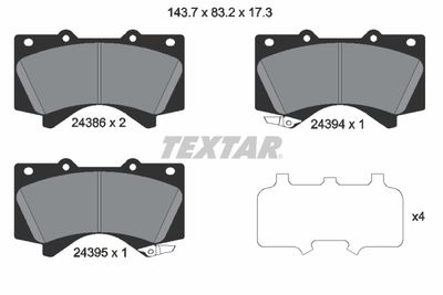 Колодки тормозные дисковые TEXTAR 2438601