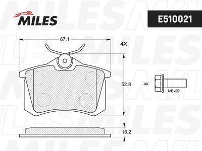 Колодки тормозные задние Miles E510021