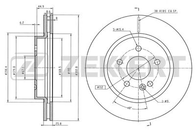 Диск тормозной передний Zekkert BS5601