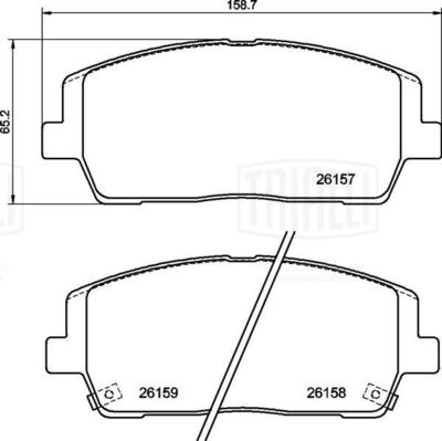 Колодки тормозные дисковые передние TRIALLI PF0878