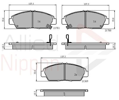 Колодки тормозные дисковые передние ALLIED NIPPON ADB3446