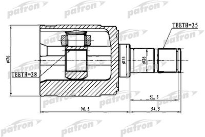 ШРУС внутренний правый PATRON PCV1023